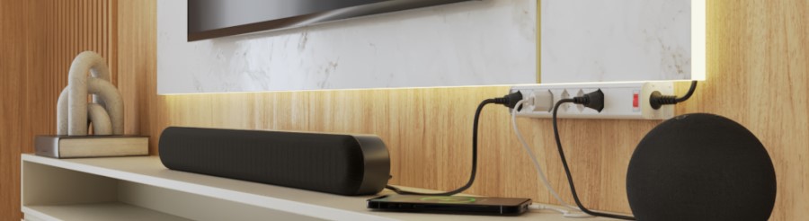 Tomadas e conectividade para sala pequena