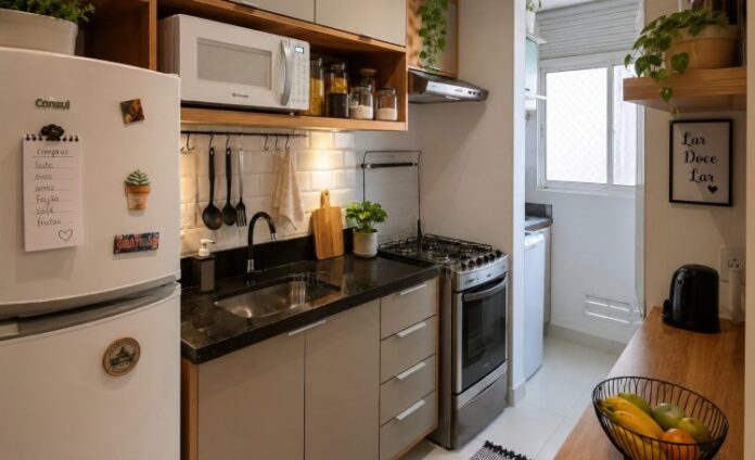 Cozinha de apartamento pequeno brasileiro