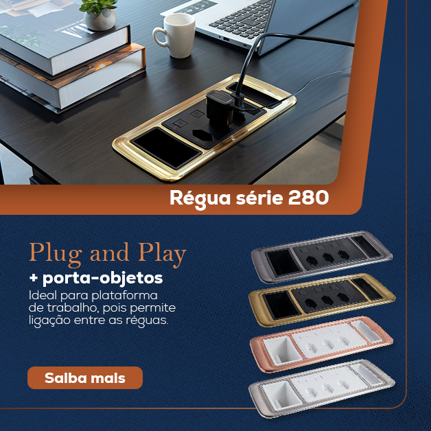 Banner Régua 3 tomadas Plug and Play 280 QTMOV Prime versão mobile