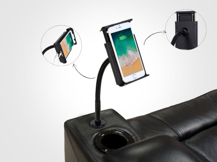 Suporte para Smartphone com Indução da QTMOV Prime aplicado no sofá