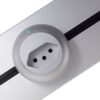 trilho-de-energia-nt-power-track-com-tomada-cinza Tomadas NT do Trilho de energia de embutir da QTMOV Prime, linha Power Track ligado