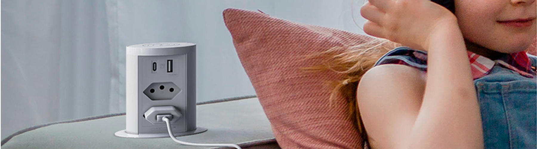 Banner da Subcategoria de Torre de tomada com USB da QTMOV Prime