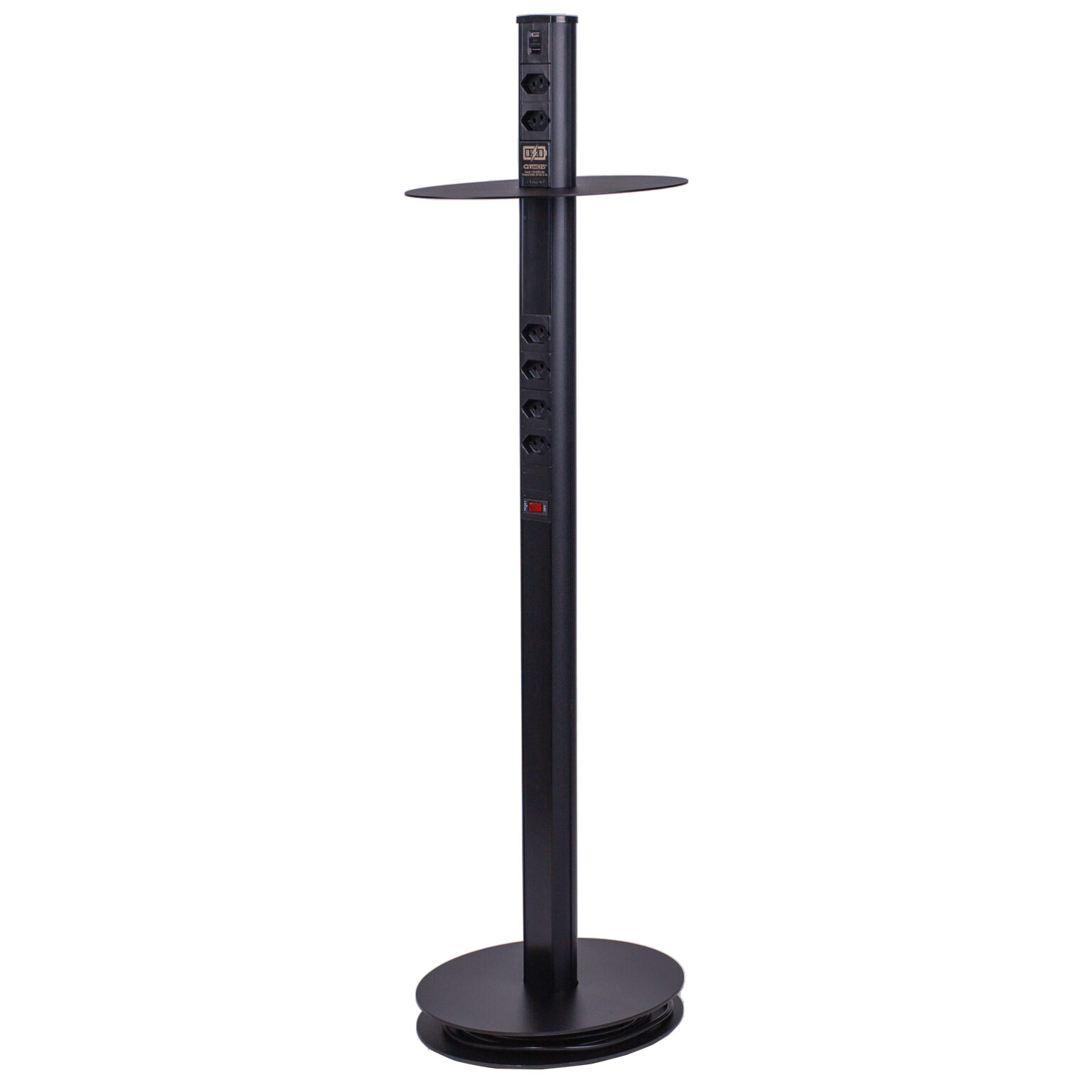 Coluna de Tomada da Linha Acess com 6 tomadas NBR + USB A+C da QTMOV preta