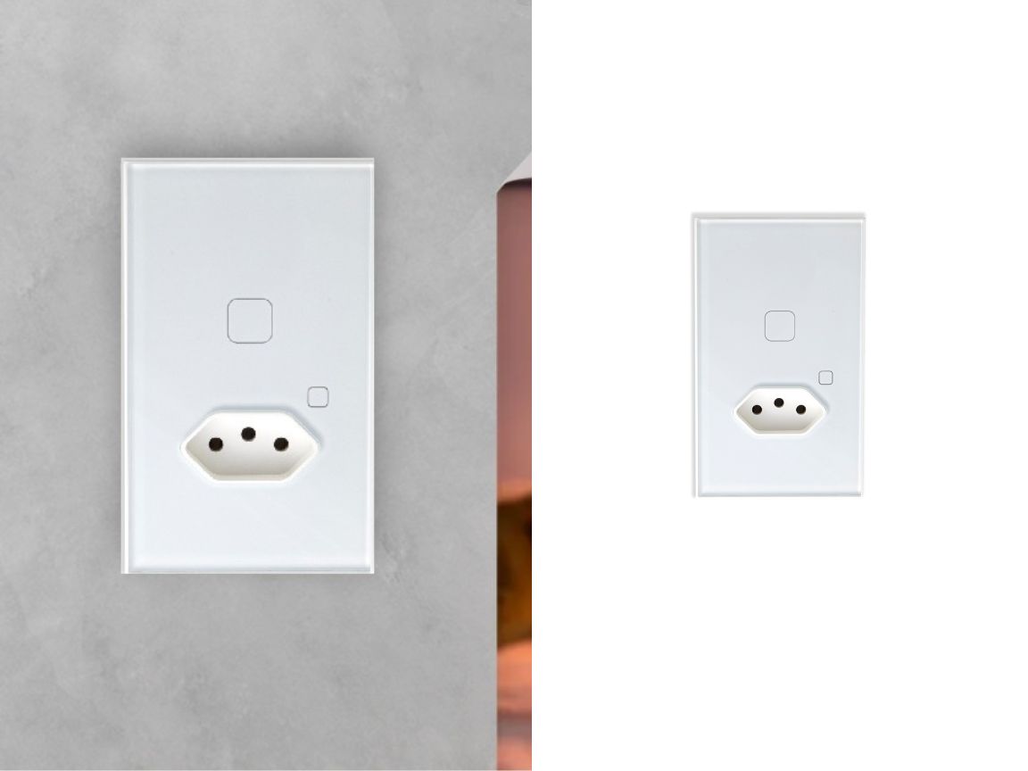 1 interruptor touch com 1 tomada (com Wi-Fi)