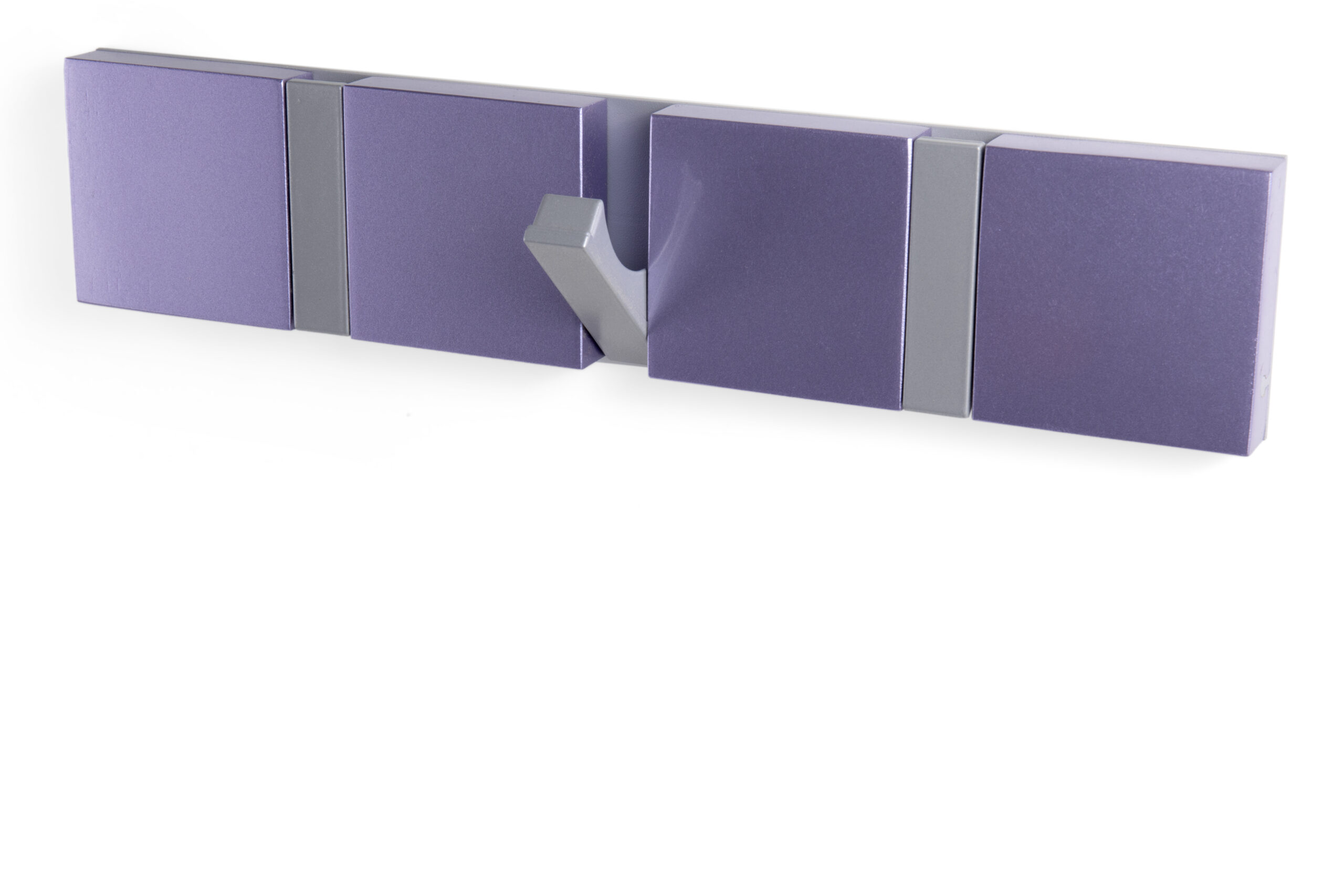 Cabideiro de Parede com três ganchos de 39cm Roxo da QTMOV Prime aberto Cabideiro de Parede com três ganchos de 39cm Roxo da QTMOV Prime aberto