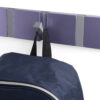 Cabideiro de Parede com três ganchos de 39cm Roxo da QTMOV Prime com mochila aplicada Cabideiro de Parede com três ganchos de 39cm Roxo da QTMOV Prime com mochila aplicada