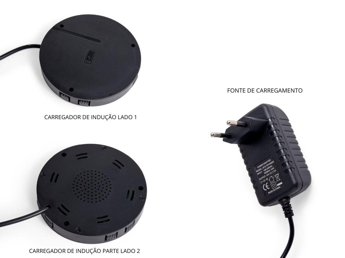 Carregador de Indução de Mesa T12 da QTMOV Prime fonte e frente e verso Carregador de Indução de Mesa T12 da QTMOV Prime fonte e frente e verso