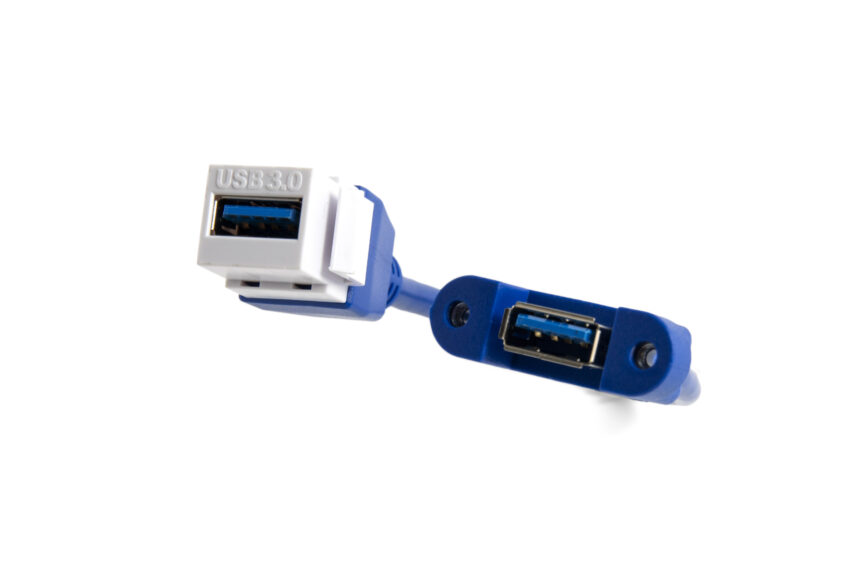 KIT F&Aacute;CIL CABO USB TIPO A 3.0 20CM FEMEA KEY X FEMEA PARAF- AZUL