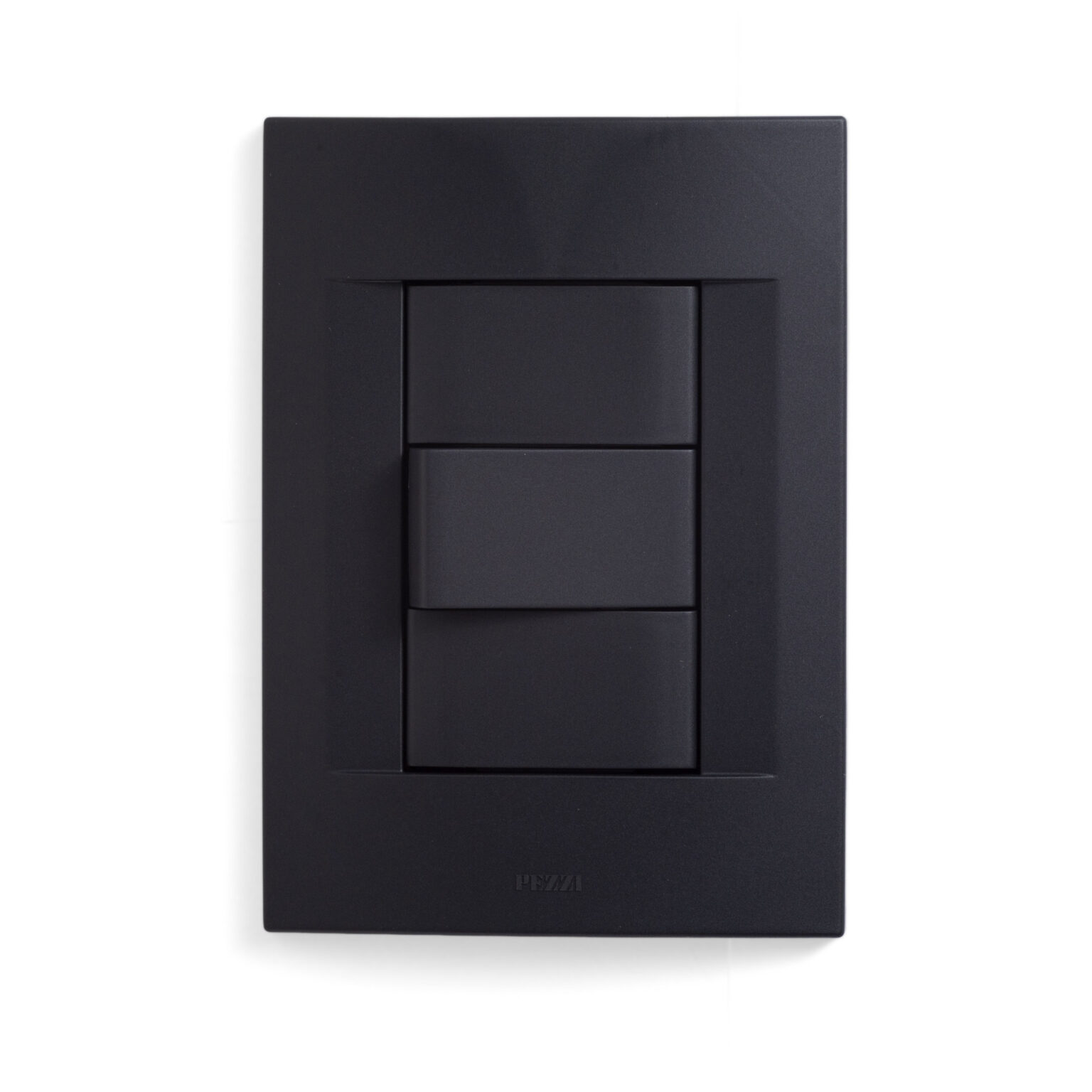 Espelho 4x2 com 1 interruptor + 2 blocos cego preto da QTMOV Prime