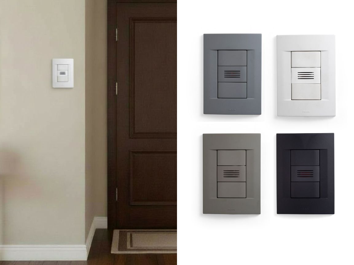 Espelho 4x2 com 1 m&oacute;dulo cigarra campainha + 2 blocos cegos capa