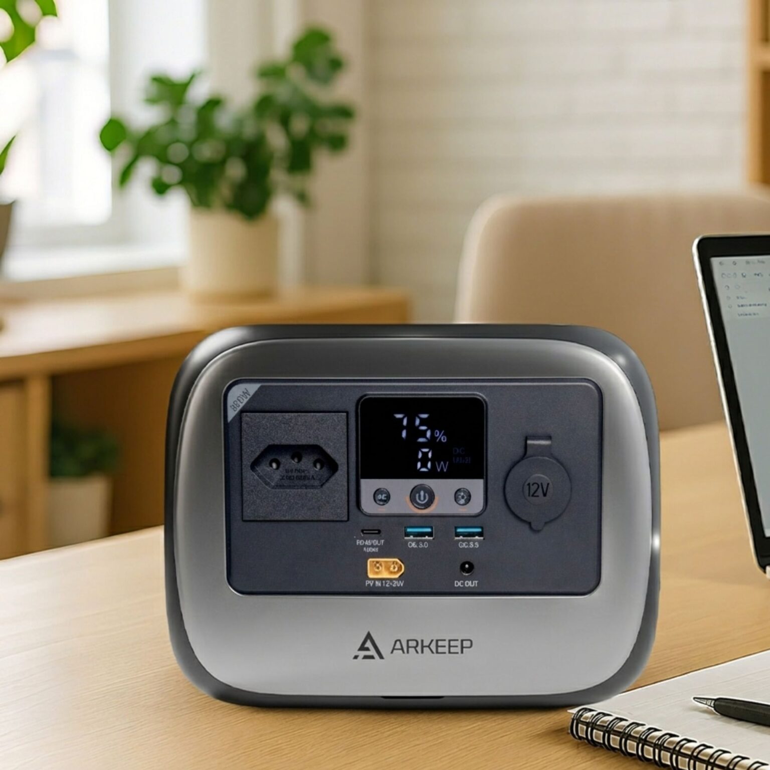 Estação de Energia Portátil Arkeep C300 na casa